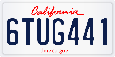 CA license plate 6TUG441
