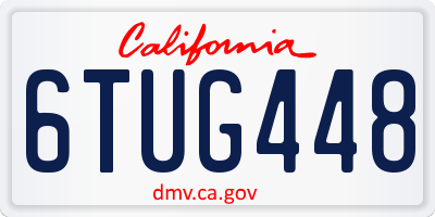 CA license plate 6TUG448