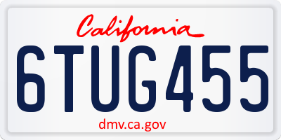 CA license plate 6TUG455