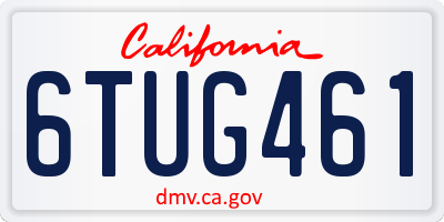 CA license plate 6TUG461