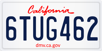 CA license plate 6TUG462