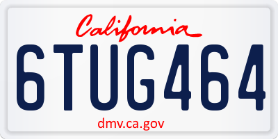 CA license plate 6TUG464