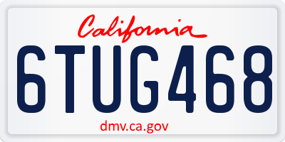CA license plate 6TUG468
