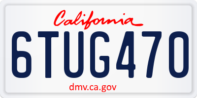 CA license plate 6TUG470