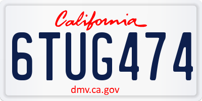 CA license plate 6TUG474