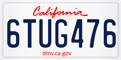 CA license plate 6TUG476