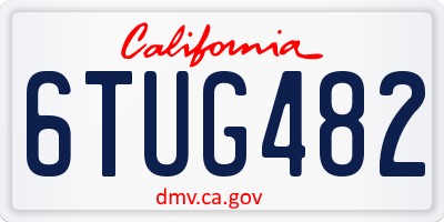 CA license plate 6TUG482