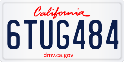 CA license plate 6TUG484