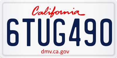 CA license plate 6TUG490