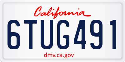 CA license plate 6TUG491