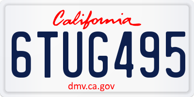 CA license plate 6TUG495