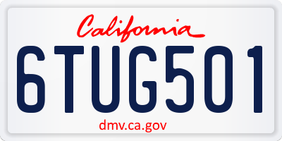 CA license plate 6TUG501