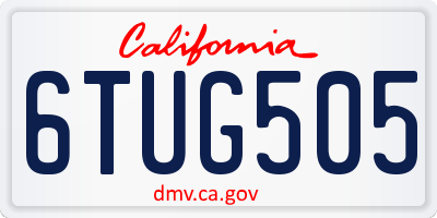 CA license plate 6TUG505