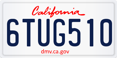 CA license plate 6TUG510