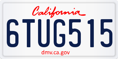 CA license plate 6TUG515