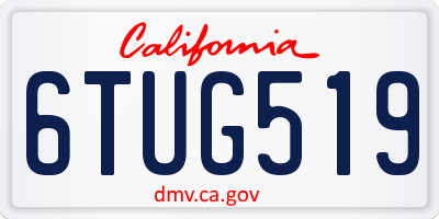 CA license plate 6TUG519