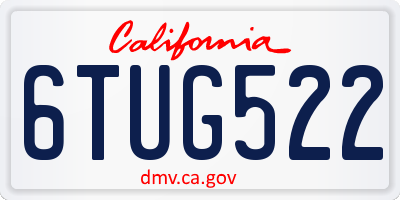 CA license plate 6TUG522