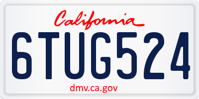 CA license plate 6TUG524