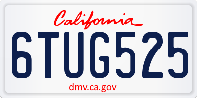 CA license plate 6TUG525