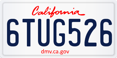 CA license plate 6TUG526