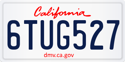 CA license plate 6TUG527