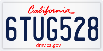 CA license plate 6TUG528