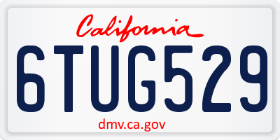 CA license plate 6TUG529
