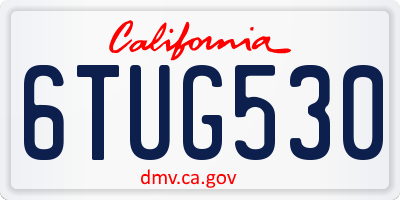 CA license plate 6TUG530