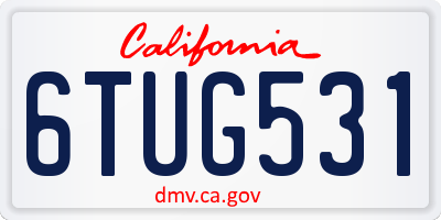 CA license plate 6TUG531
