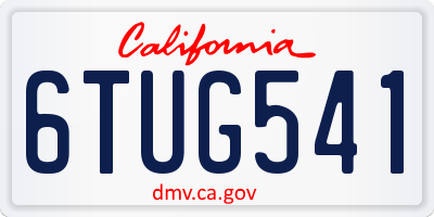 CA license plate 6TUG541