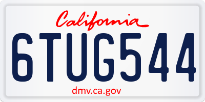 CA license plate 6TUG544