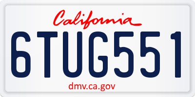 CA license plate 6TUG551