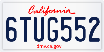 CA license plate 6TUG552