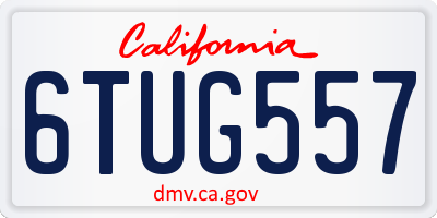 CA license plate 6TUG557