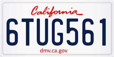 CA license plate 6TUG561