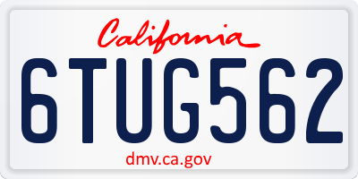 CA license plate 6TUG562