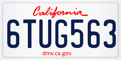 CA license plate 6TUG563