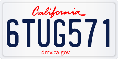CA license plate 6TUG571