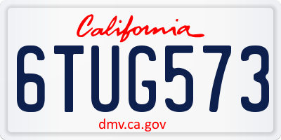 CA license plate 6TUG573