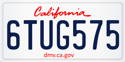 CA license plate 6TUG575