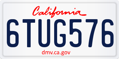 CA license plate 6TUG576