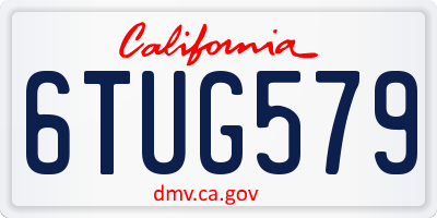 CA license plate 6TUG579