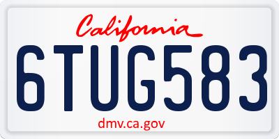 CA license plate 6TUG583