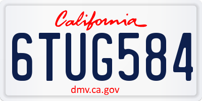 CA license plate 6TUG584