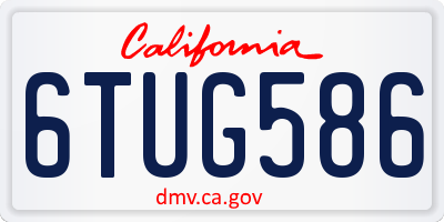 CA license plate 6TUG586