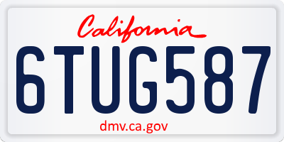 CA license plate 6TUG587