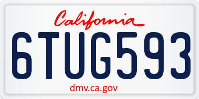 CA license plate 6TUG593