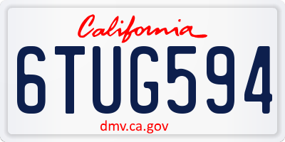 CA license plate 6TUG594