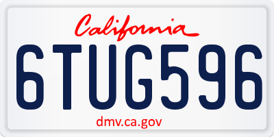 CA license plate 6TUG596