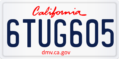 CA license plate 6TUG605